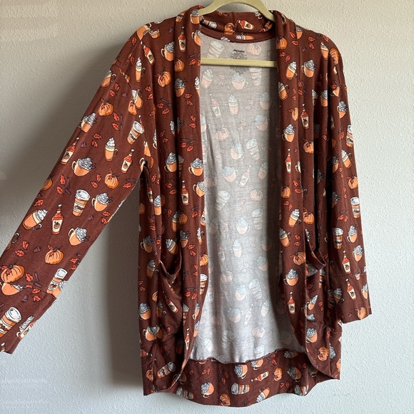 MeUndies Brown Pumpkin and Coffee Print Fabric - Picture 1 of 4
